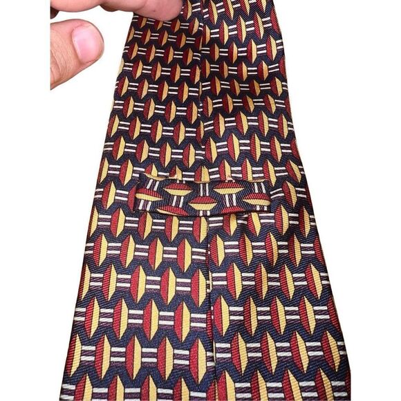 Bullock & Jones Geometic 100% Silk Handmade in England Neck Tie - Picture 3 of 5